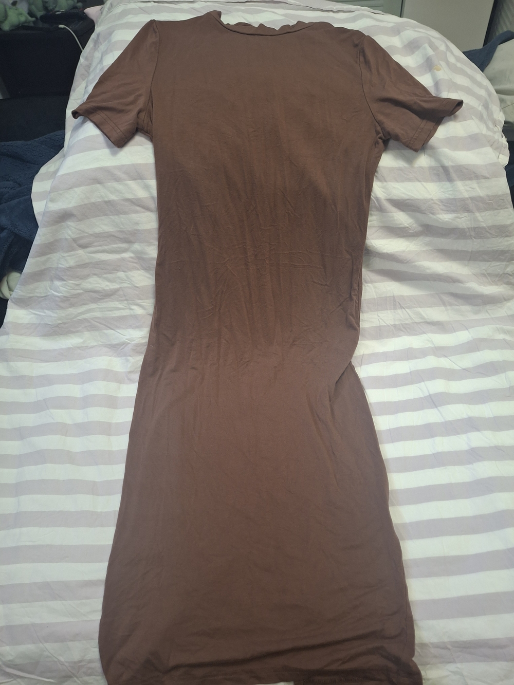 SHEIN Brown Short Sleeve Knit Dress